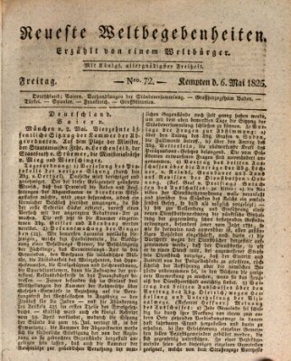 Neueste Weltbegebenheiten (Kemptner Zeitung) Freitag 6. Mai 1825