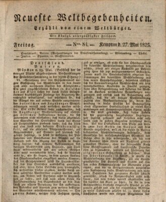 Neueste Weltbegebenheiten (Kemptner Zeitung) Freitag 27. Mai 1825