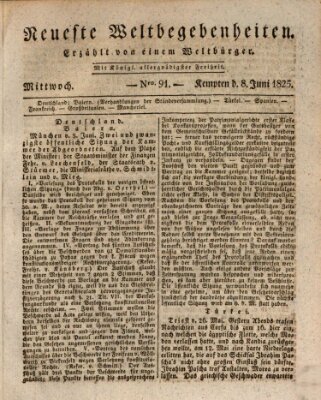 Neueste Weltbegebenheiten (Kemptner Zeitung) Mittwoch 8. Juni 1825