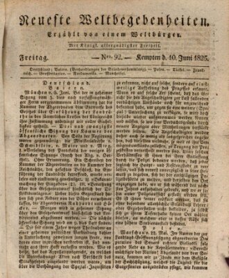 Neueste Weltbegebenheiten (Kemptner Zeitung) Freitag 10. Juni 1825