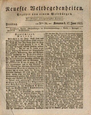 Neueste Weltbegebenheiten (Kemptner Zeitung) Freitag 17. Juni 1825