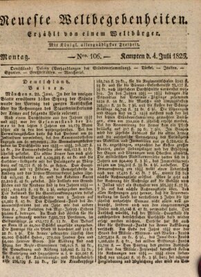 Neueste Weltbegebenheiten (Kemptner Zeitung) Montag 4. Juli 1825