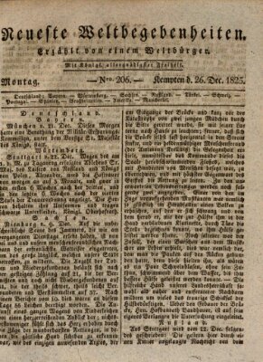 Neueste Weltbegebenheiten (Kemptner Zeitung) Montag 26. Dezember 1825