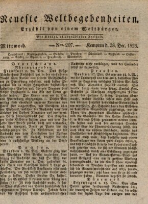 Neueste Weltbegebenheiten (Kemptner Zeitung) Mittwoch 28. Dezember 1825