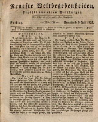 Neueste Weltbegebenheiten (Kemptner Zeitung) Freitag 8. Juli 1825