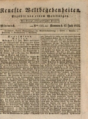 Neueste Weltbegebenheiten (Kemptner Zeitung) Dienstag 12. Juli 1825