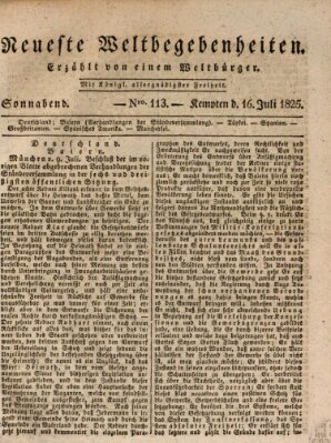 Neueste Weltbegebenheiten (Kemptner Zeitung) Samstag 16. Juli 1825