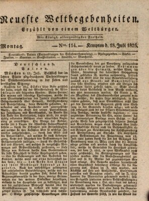 Neueste Weltbegebenheiten (Kemptner Zeitung) Montag 18. Juli 1825