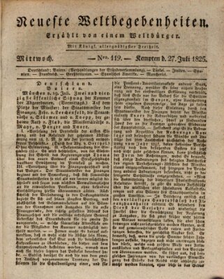 Neueste Weltbegebenheiten (Kemptner Zeitung) Mittwoch 27. Juli 1825