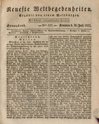 Neueste Weltbegebenheiten (Kemptner Zeitung) Samstag 30. Juli 1825