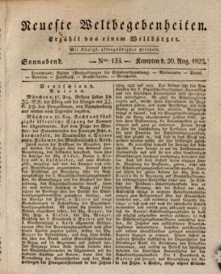 Neueste Weltbegebenheiten (Kemptner Zeitung) Samstag 20. August 1825