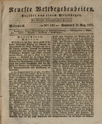 Neueste Weltbegebenheiten (Kemptner Zeitung) Mittwoch 31. August 1825