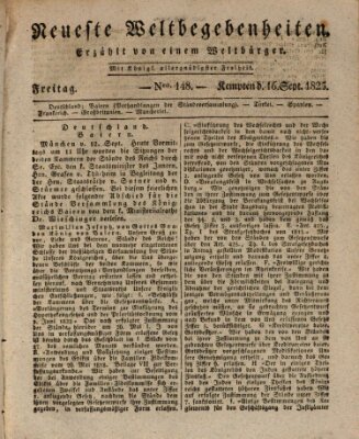 Neueste Weltbegebenheiten (Kemptner Zeitung) Freitag 16. September 1825