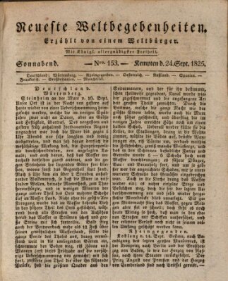 Neueste Weltbegebenheiten (Kemptner Zeitung) Samstag 24. September 1825