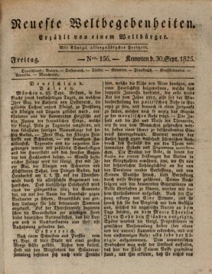 Neueste Weltbegebenheiten (Kemptner Zeitung) Freitag 30. September 1825