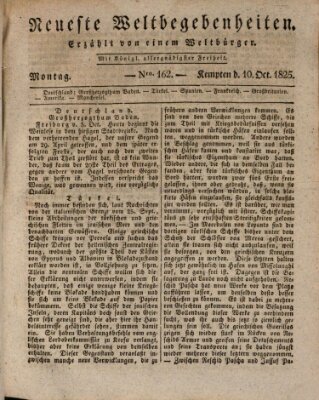 Neueste Weltbegebenheiten (Kemptner Zeitung) Montag 10. Oktober 1825