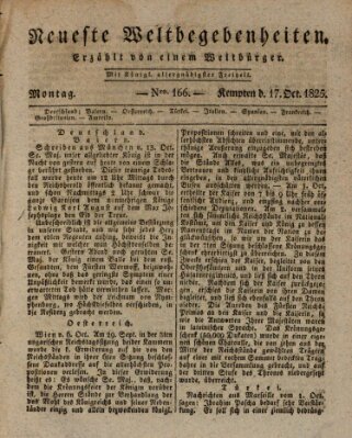 Neueste Weltbegebenheiten (Kemptner Zeitung) Montag 17. Oktober 1825