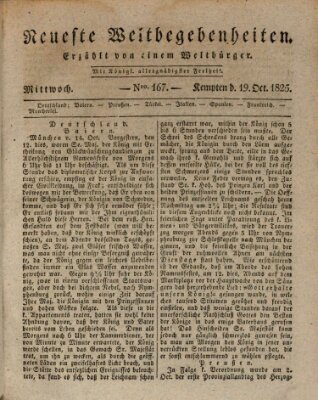 Neueste Weltbegebenheiten (Kemptner Zeitung) Mittwoch 19. Oktober 1825