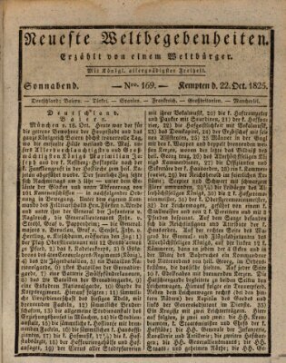 Neueste Weltbegebenheiten (Kemptner Zeitung) Samstag 22. Oktober 1825