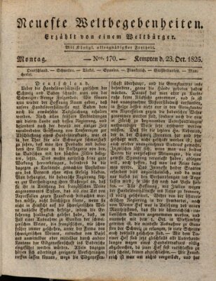 Neueste Weltbegebenheiten (Kemptner Zeitung) Sonntag 23. Oktober 1825