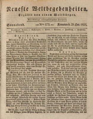 Neueste Weltbegebenheiten (Kemptner Zeitung) Samstag 29. Oktober 1825