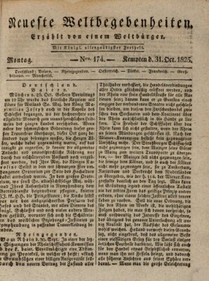 Neueste Weltbegebenheiten (Kemptner Zeitung) Montag 31. Oktober 1825