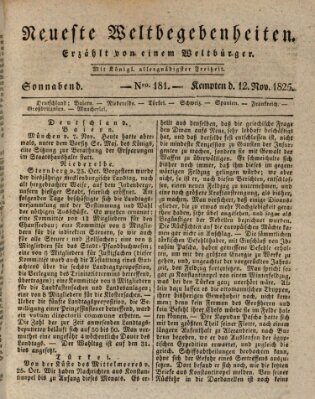 Neueste Weltbegebenheiten (Kemptner Zeitung) Samstag 12. November 1825