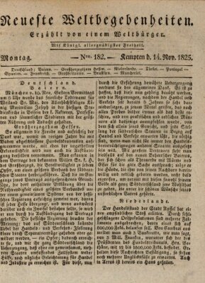 Neueste Weltbegebenheiten (Kemptner Zeitung) Montag 14. November 1825