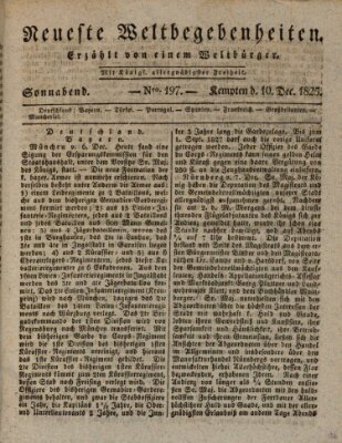 Neueste Weltbegebenheiten (Kemptner Zeitung) Samstag 10. Dezember 1825