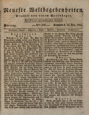 Neueste Weltbegebenheiten (Kemptner Zeitung) Freitag 16. Dezember 1825