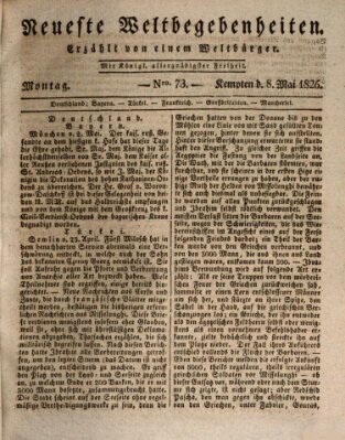 Neueste Weltbegebenheiten (Kemptner Zeitung) Montag 8. Mai 1826