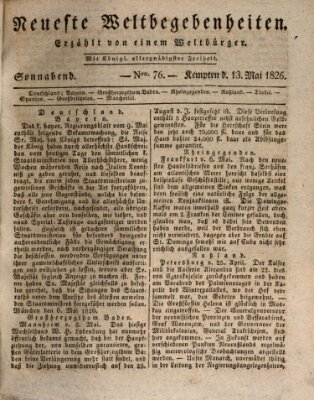 Neueste Weltbegebenheiten (Kemptner Zeitung) Samstag 13. Mai 1826