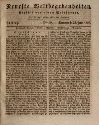 Neueste Weltbegebenheiten (Kemptner Zeitung) Freitag 23. Juni 1826