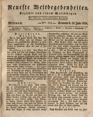 Neueste Weltbegebenheiten (Kemptner Zeitung) Mittwoch 19. Juli 1826