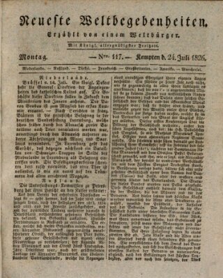 Neueste Weltbegebenheiten (Kemptner Zeitung) Montag 24. Juli 1826