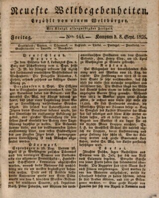 Neueste Weltbegebenheiten (Kemptner Zeitung) Freitag 8. September 1826