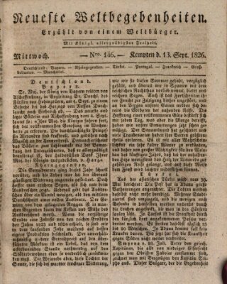 Neueste Weltbegebenheiten (Kemptner Zeitung) Mittwoch 13. September 1826