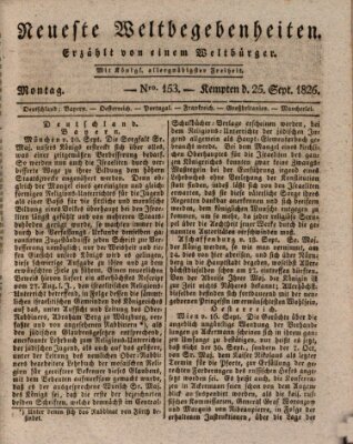 Neueste Weltbegebenheiten (Kemptner Zeitung) Montag 25. September 1826