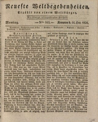 Neueste Weltbegebenheiten (Kemptner Zeitung) Montag 16. Oktober 1826