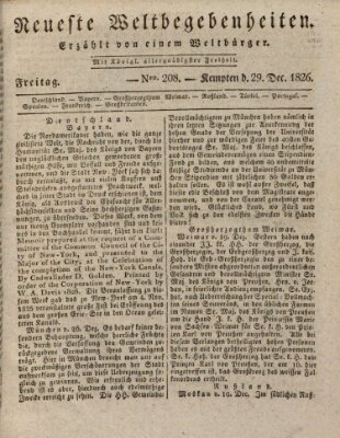 Neueste Weltbegebenheiten (Kemptner Zeitung) Freitag 29. Dezember 1826