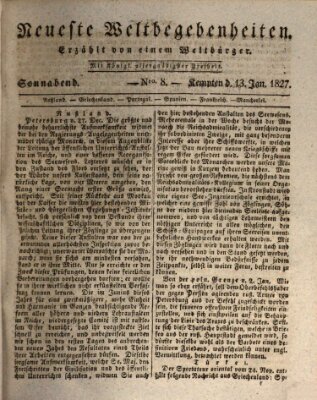 Neueste Weltbegebenheiten (Kemptner Zeitung) Samstag 13. Januar 1827