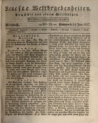 Neueste Weltbegebenheiten (Kemptner Zeitung) Mittwoch 24. Januar 1827