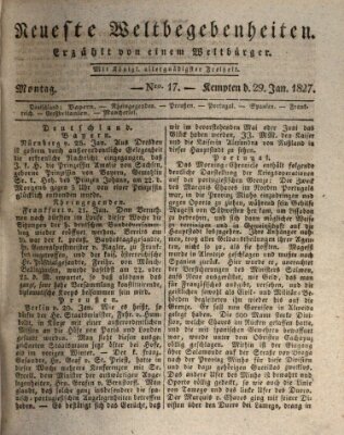 Neueste Weltbegebenheiten (Kemptner Zeitung) Montag 29. Januar 1827