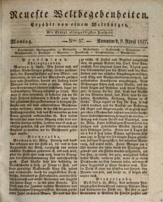 Neueste Weltbegebenheiten (Kemptner Zeitung) Montag 9. April 1827