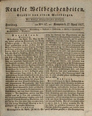 Neueste Weltbegebenheiten (Kemptner Zeitung) Freitag 27. April 1827