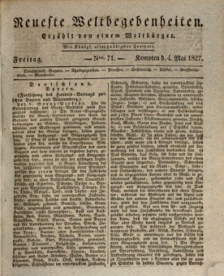 Neueste Weltbegebenheiten (Kemptner Zeitung) Freitag 4. Mai 1827