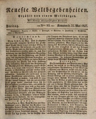 Neueste Weltbegebenheiten (Kemptner Zeitung) Freitag 25. Mai 1827