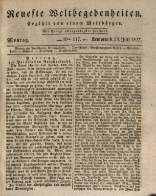 Neueste Weltbegebenheiten (Kemptner Zeitung) Montag 23. Juli 1827