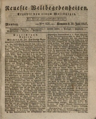 Neueste Weltbegebenheiten (Kemptner Zeitung) Montag 30. Juli 1827