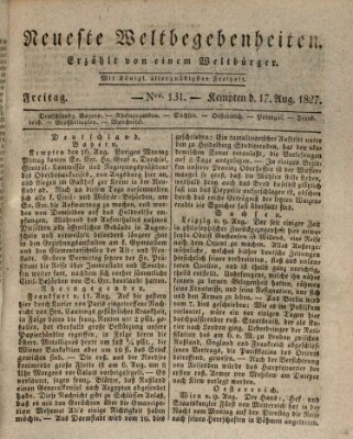 Neueste Weltbegebenheiten (Kemptner Zeitung) Freitag 17. August 1827